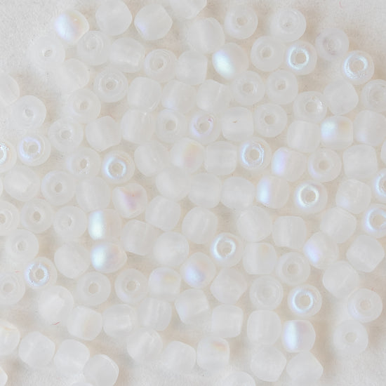 3mm Round Glass Beads - Matte Crystal AB  - 100 Beads