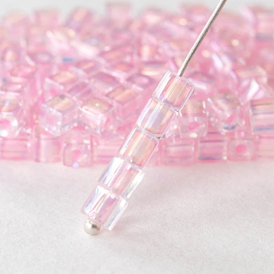 4mm Miyuki Cube Beads  - Pink - 20 or 60 grams