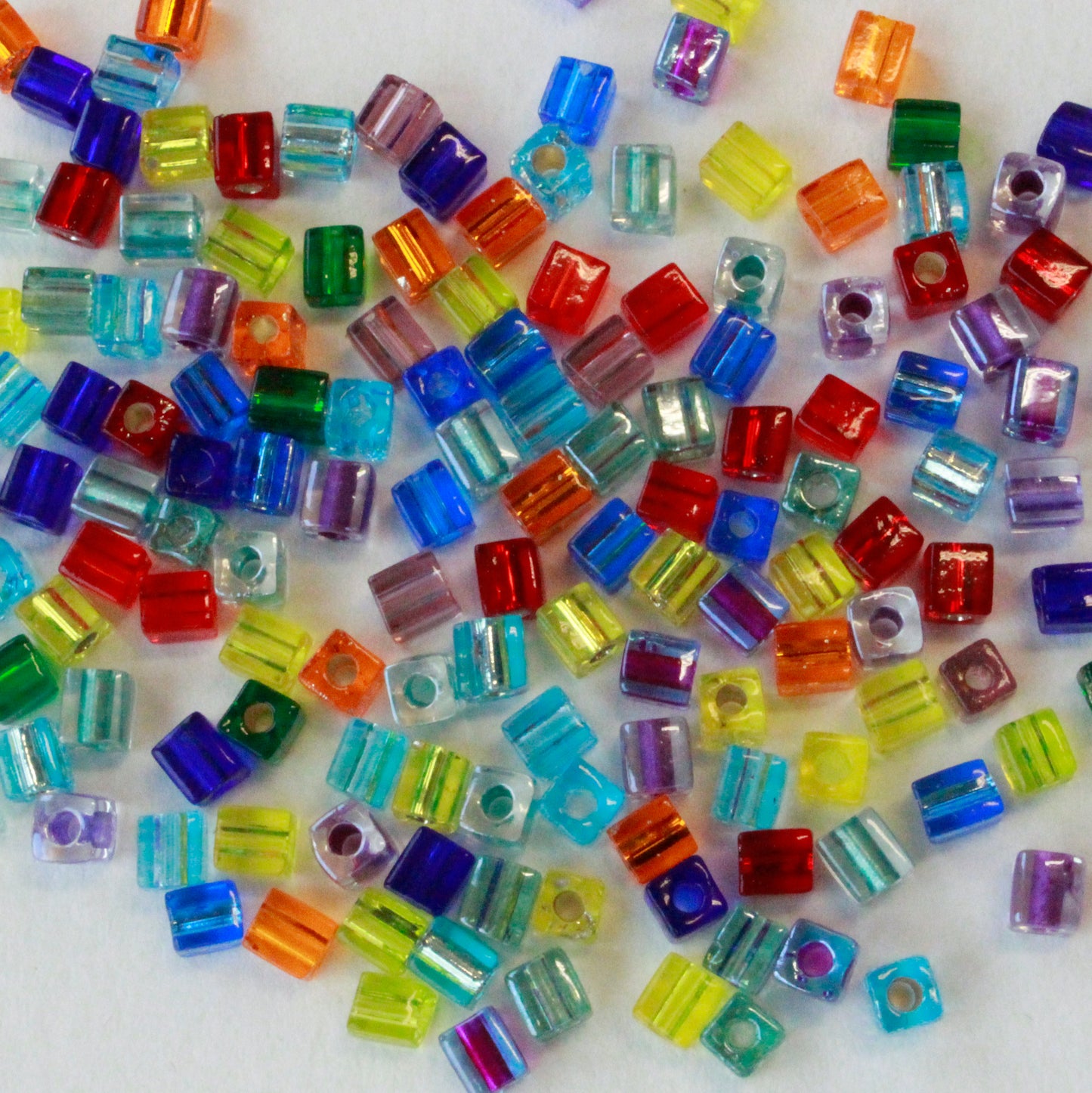 4mm Miyuki Cube Beads  - Jewel Tones - 20 or 60 grams