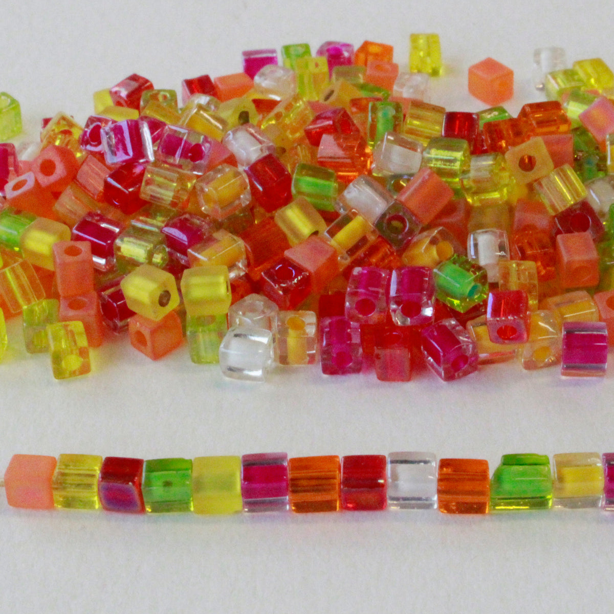 4mm Miyuki Cube Beads - Jewel Tone Mix - Funky Pretty Beads