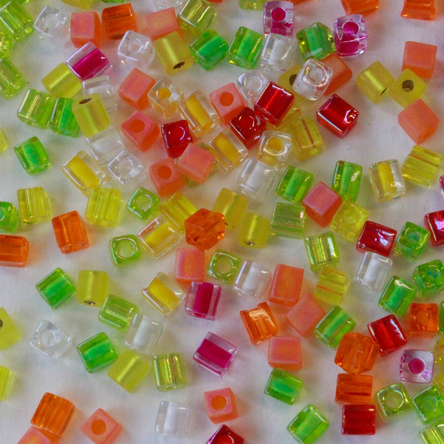 4mm Miyuki Cube Beads  - Tutti Fruity - 20 or 60 grams
