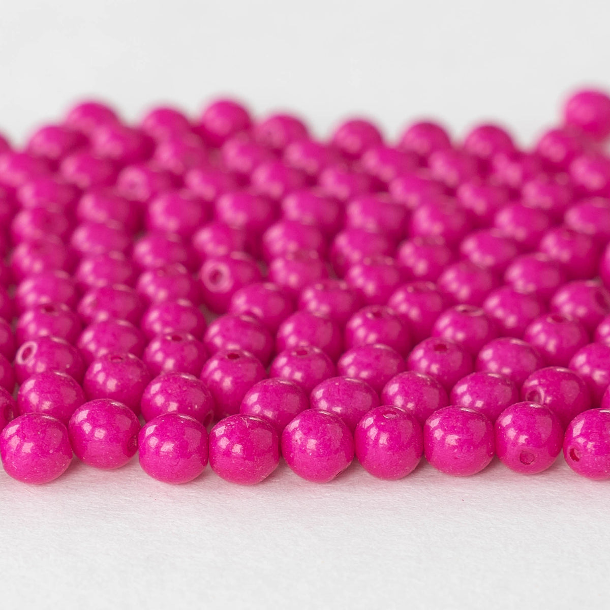 4mm Round Glass Beads - Transparent Pink Beads - Czech Glass Beads –  funkyprettybeads