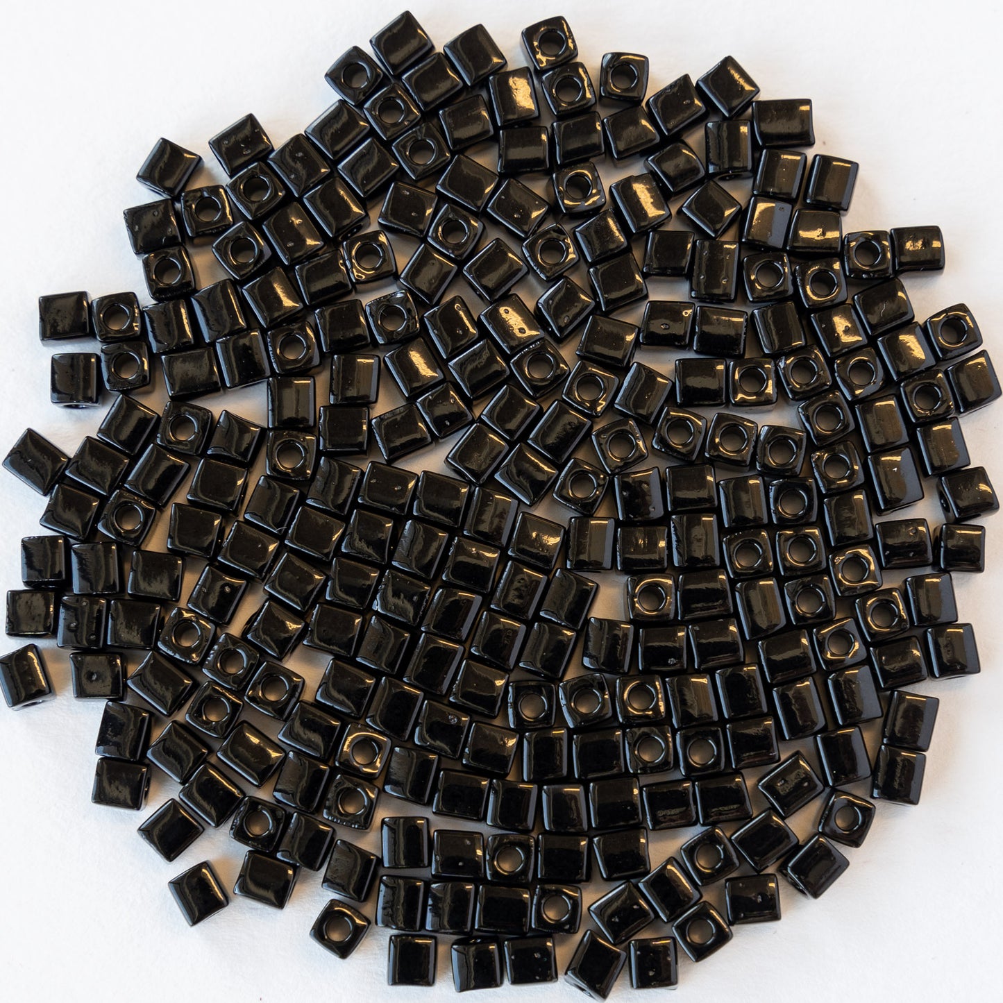 4mm Miyuki Cube Beads  - Black - 20 0r 60 grams