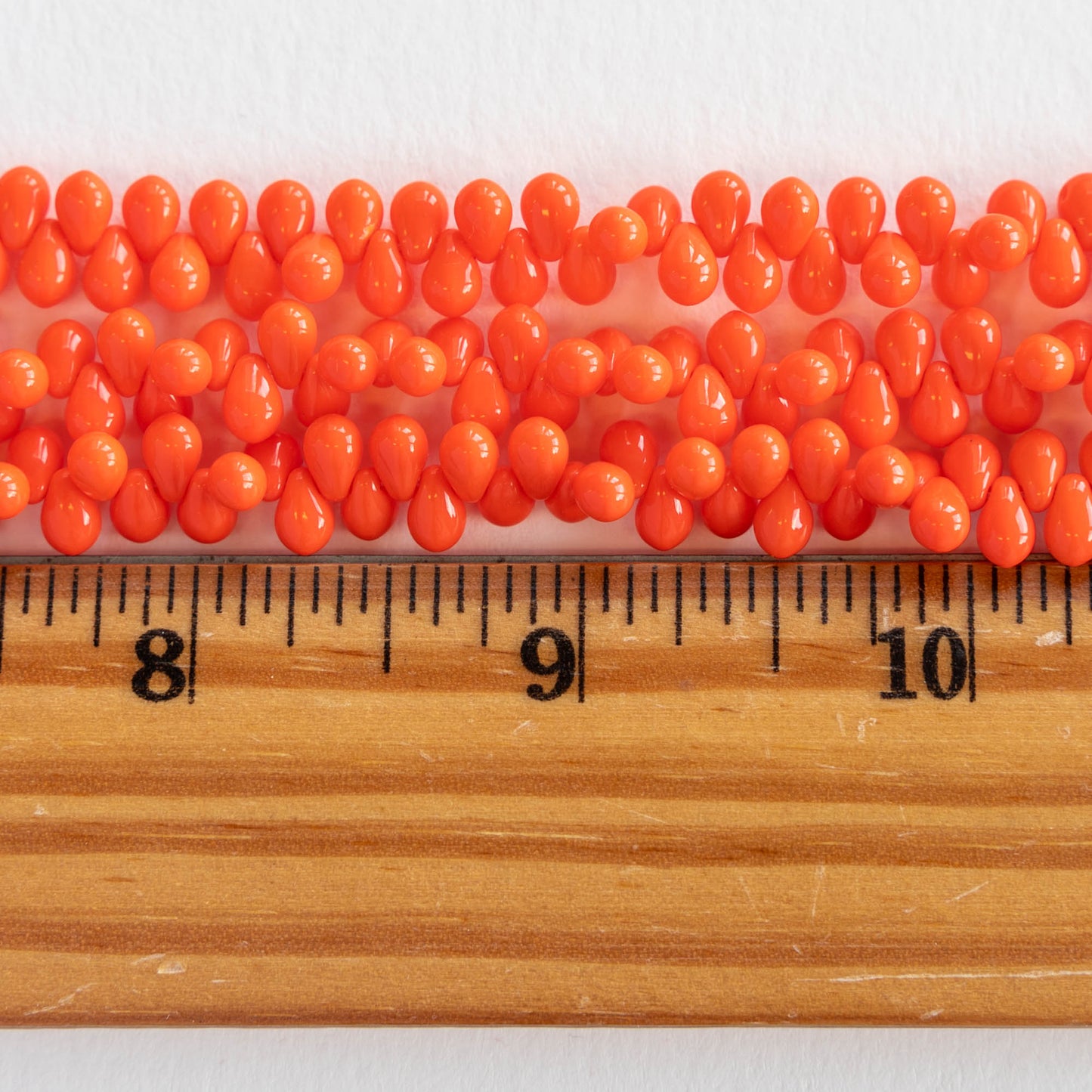 4x6mm Glass Teardrop Beads - Orange - 100 Beads
