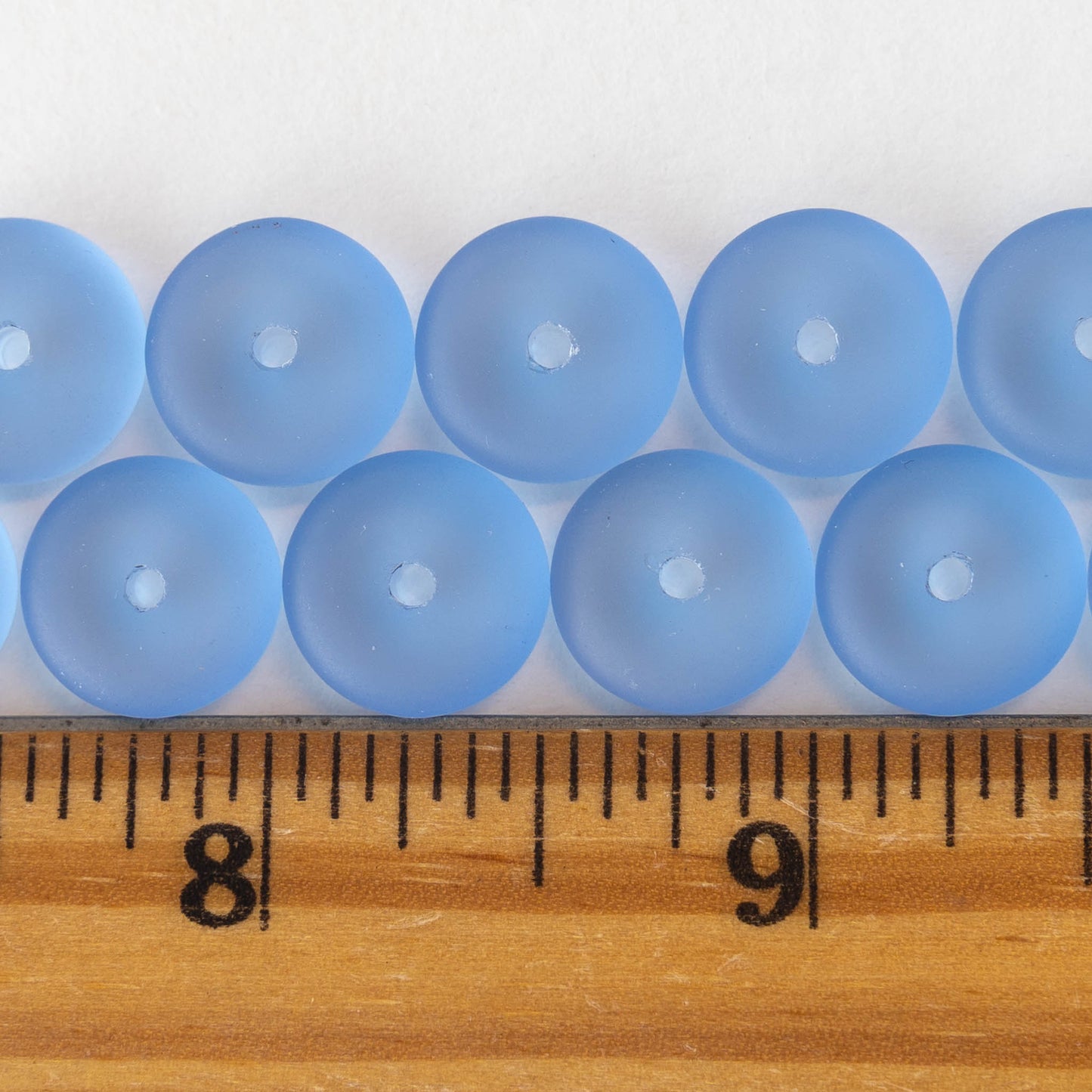 5x12mm Frosted Rondelle - Sapphire Blue - 28 Beads