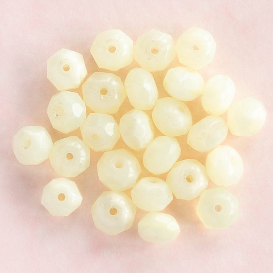 7x5mm Firepolished Rondelle Beads - Jonquil Yellow - 25 Beads
