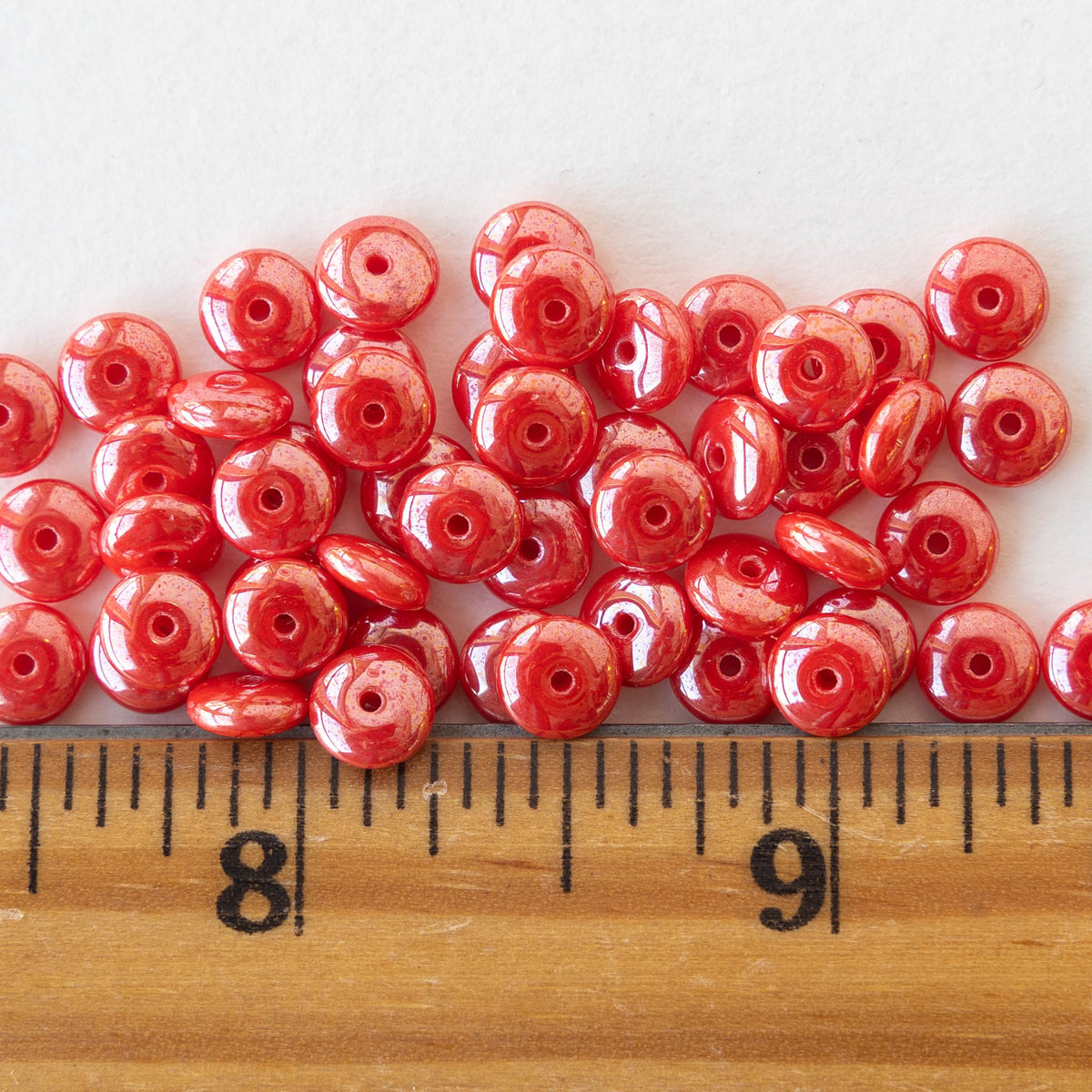 50-pack Round Glass Beads 8mm 6mm Brass Tackle Sea Fishing