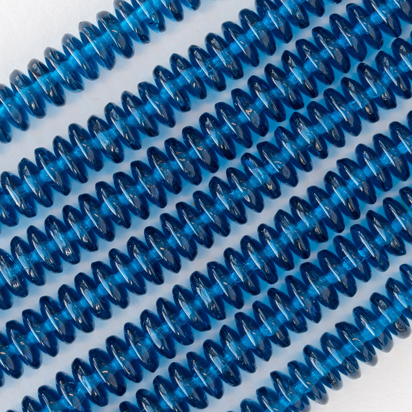 6mm Rondelle Beads - Capri Blue - 100 Beads