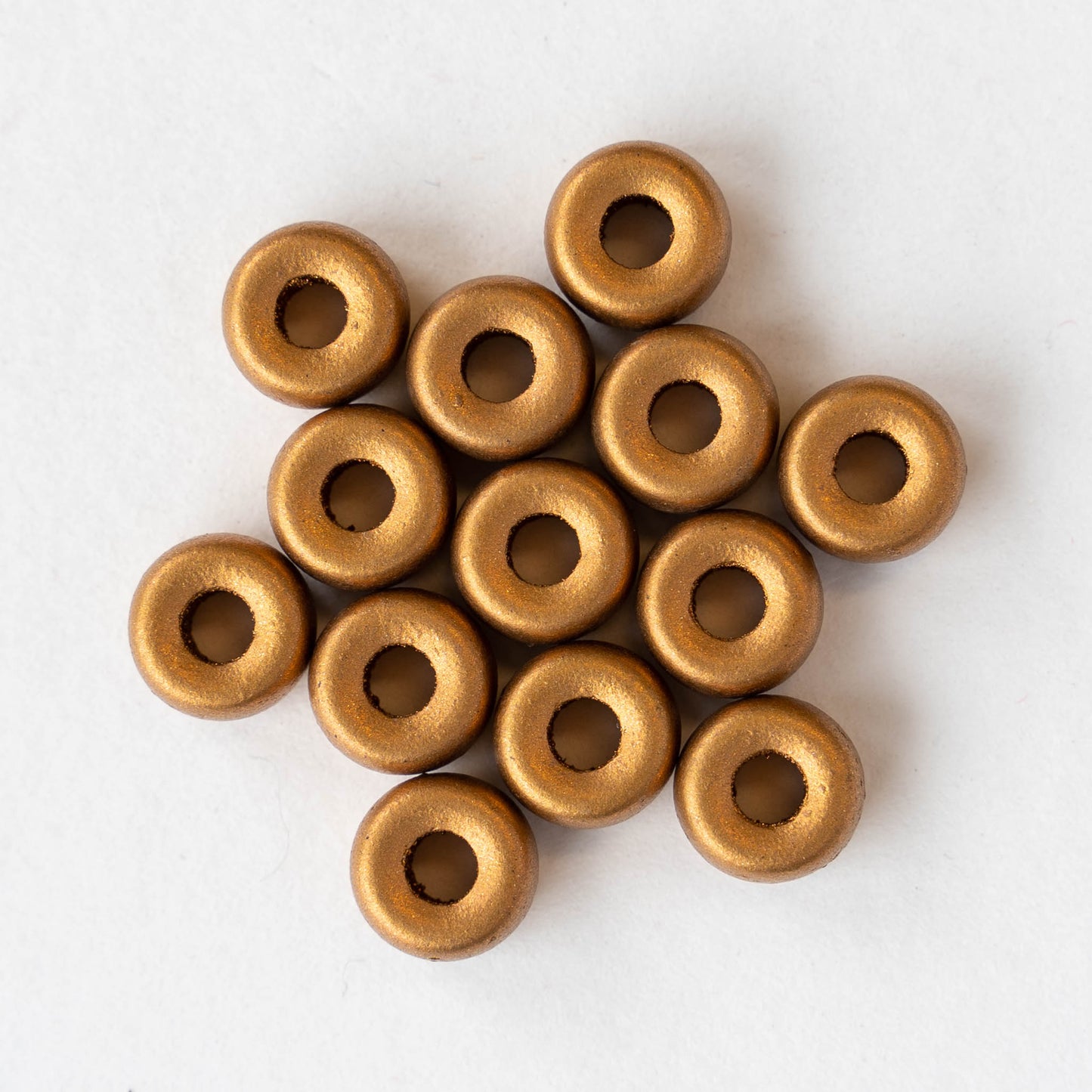 4x6mm Glass Tube Beads - Gold Matte - 30 or 90