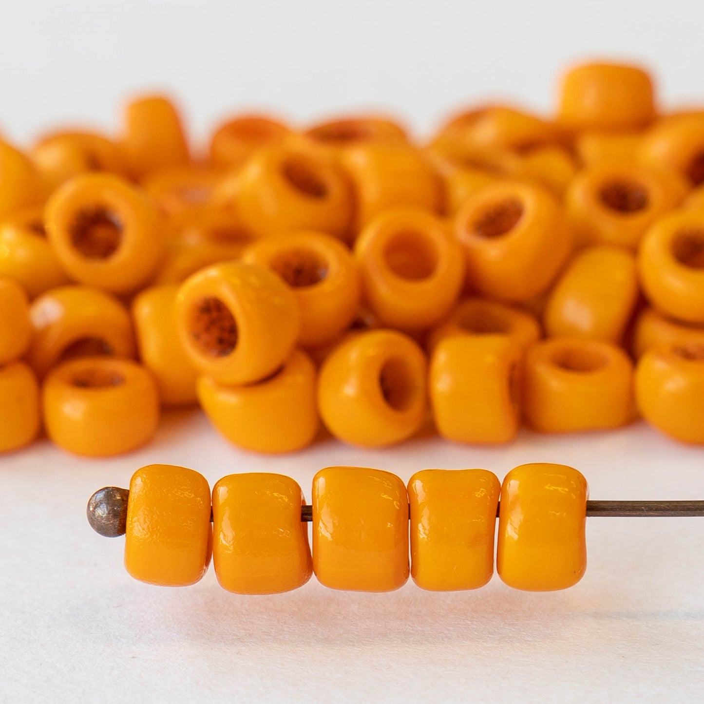 Vintage Venetian Seed Beads  - Light Orange - 100 beads