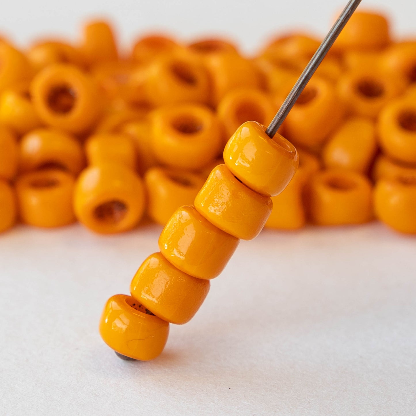 Vintage Venetian Seed Beads  - Light Orange - 100 beads