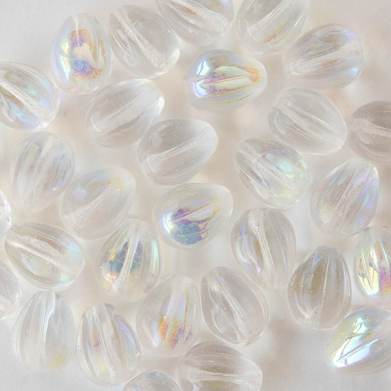 9x11mm Melon Drops -  Crystal Luster AB - 10 beads