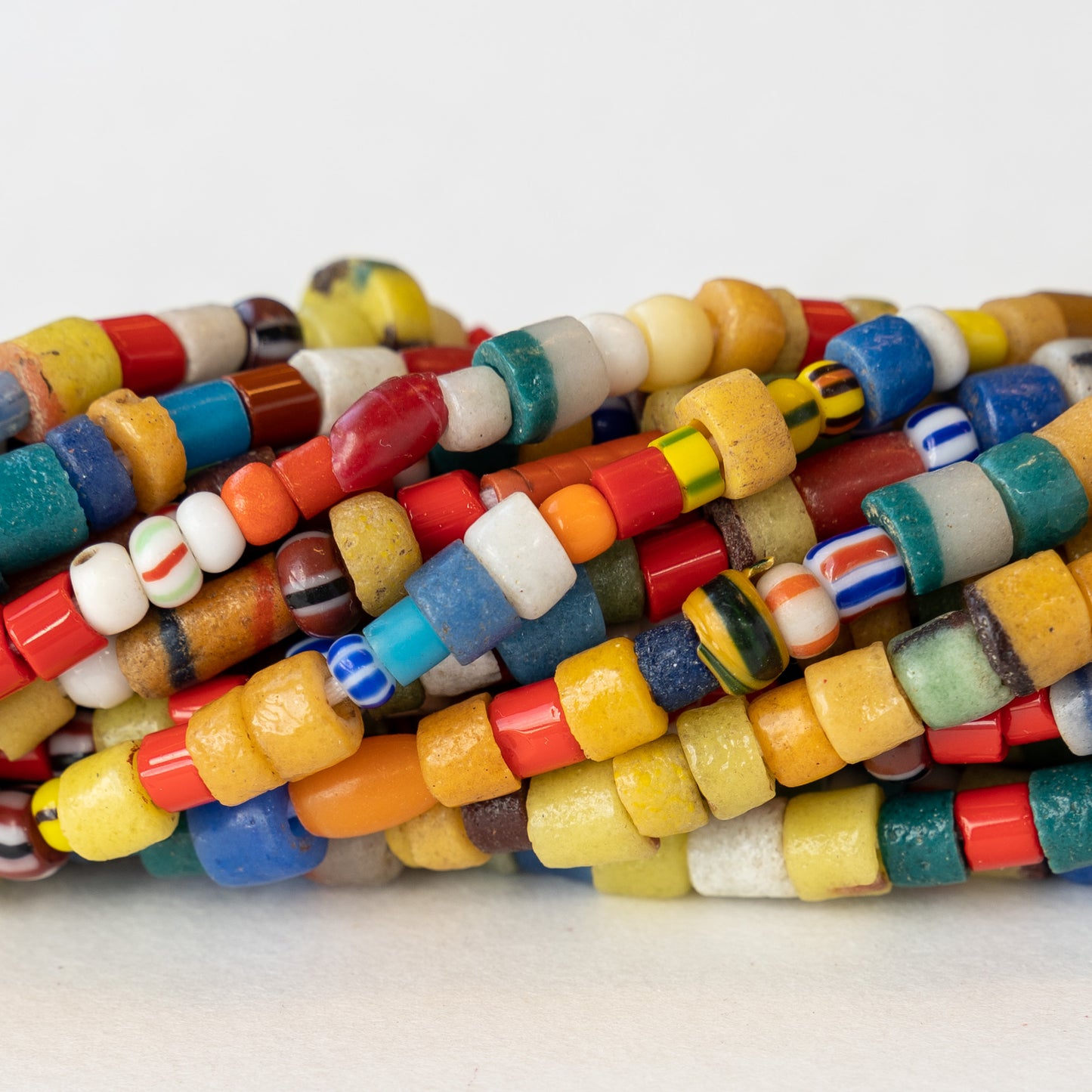 African Sand Bead Mix - Mixed Sizes and Colors ~5-9mm - 36 Inch Strand