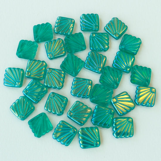 14mm Diafan Beads - Seafoam Green with an AB Finish - 8 Beads