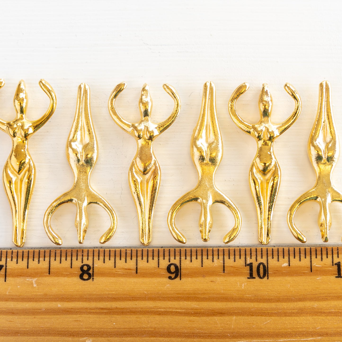 48mm Mykonos Metal Goddess Pendant - Gold - Choose Amount