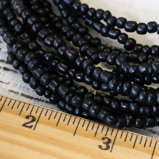 Rustic Indonesian Seed Beads - Black - 21 or 42 inches