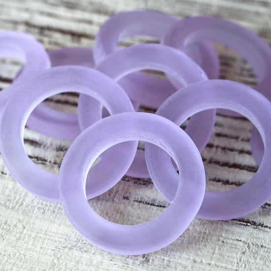 23mm Frosted Glass Rings - Lavender Alexandrite - 2 or 10