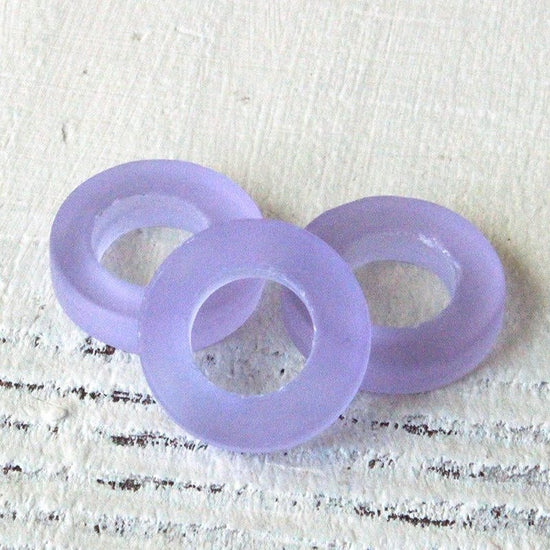17mm Frosted Glass Rings - Lavender