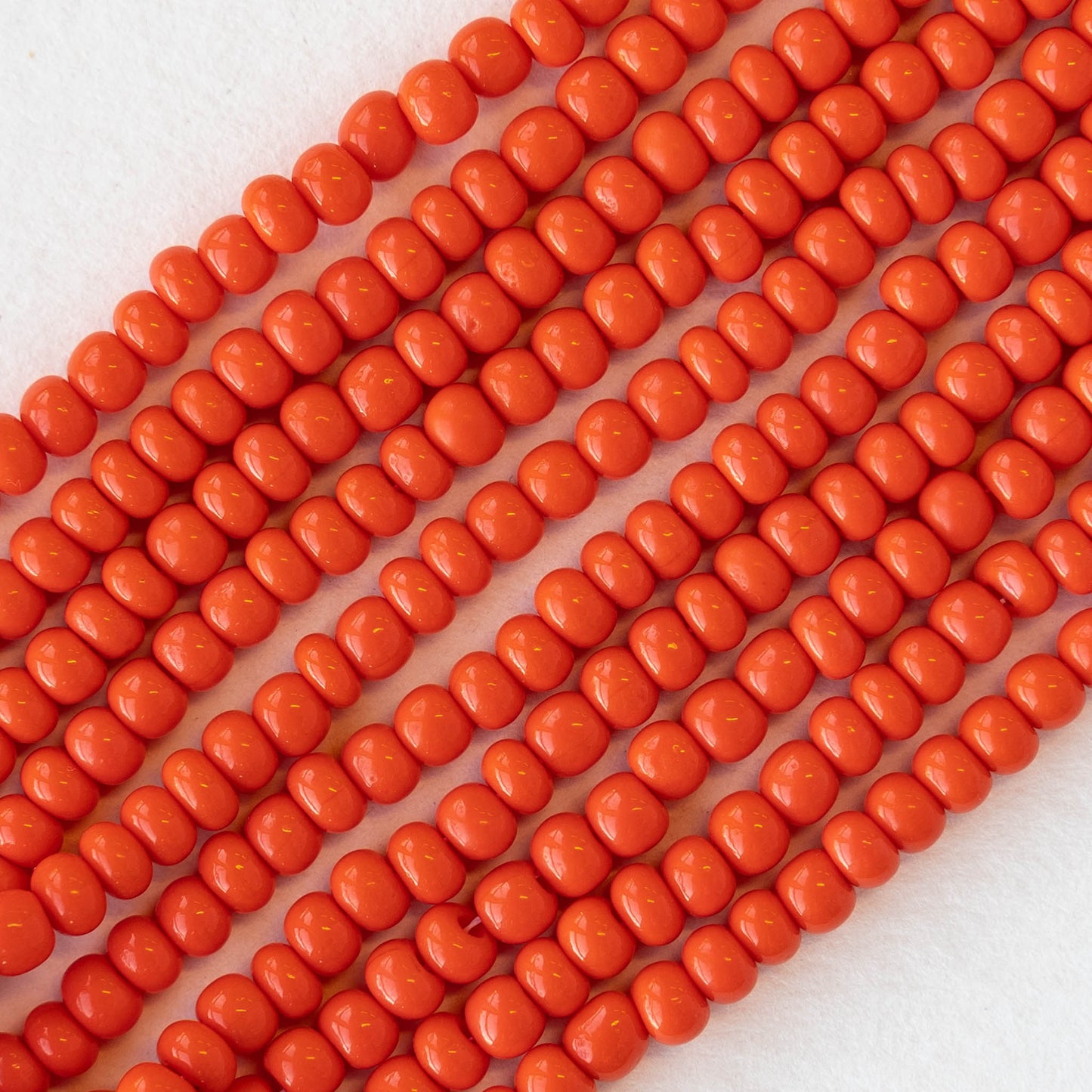 Size 6 Seed Beads - Opaque Coral Red - Choose Amount