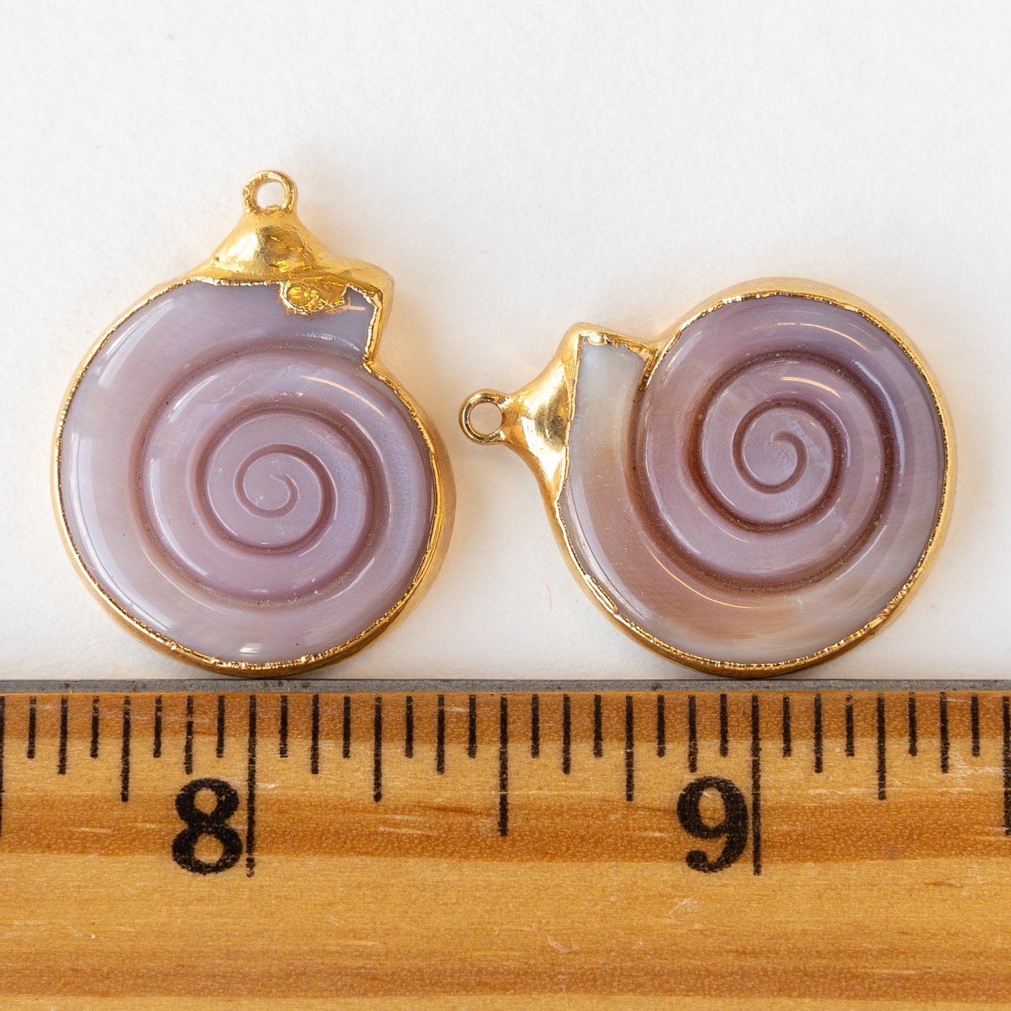 Pink Abalone Shell Pendant with 14K Gold - 1 Pendant