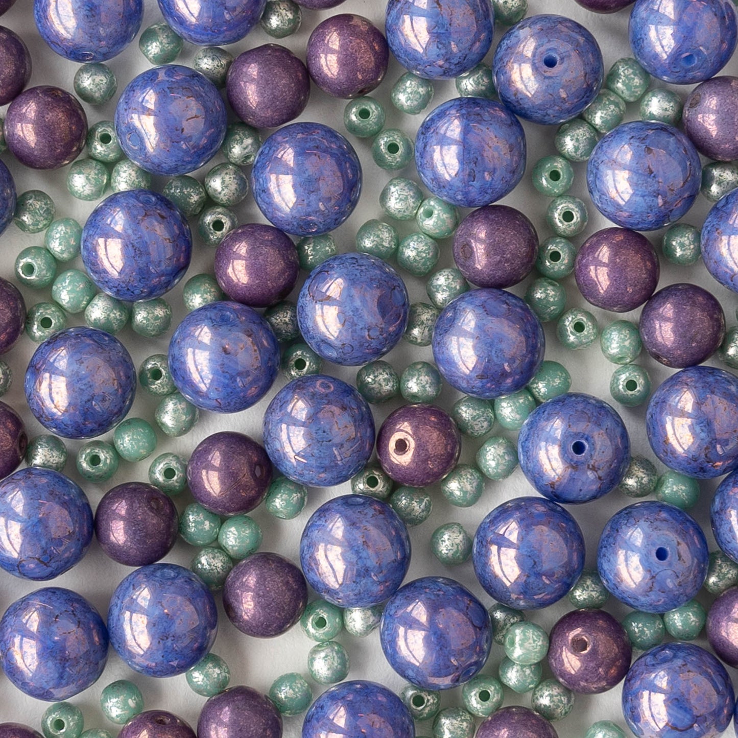 Pressed Glass Round Beads