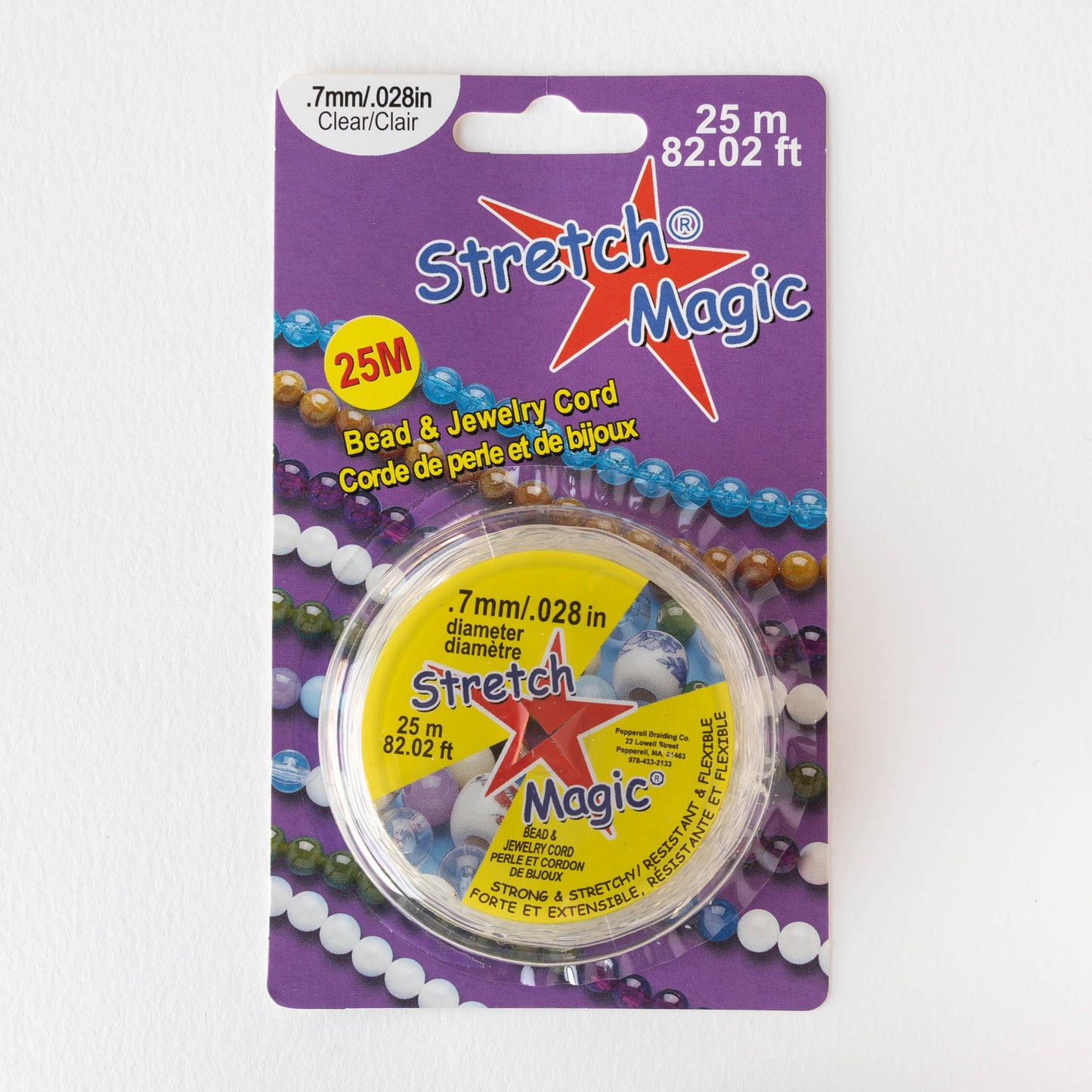 Stretch Magic Jewelry Cord - Clear - 0.7mm - 25 meters - 82 feet