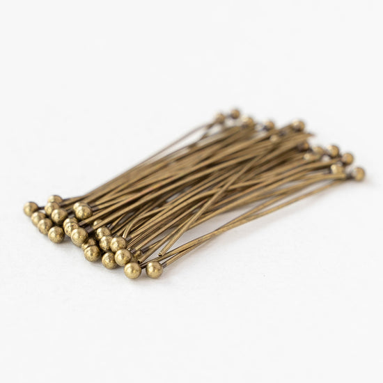1.5-inch Ball Headpins - Brass - 10, 30, or 60 headpins