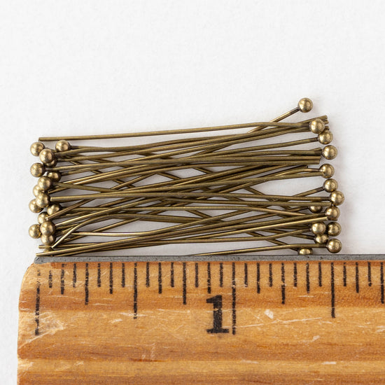1.5-inch Ball Headpins - Brass - 10, 30, or 60 headpins