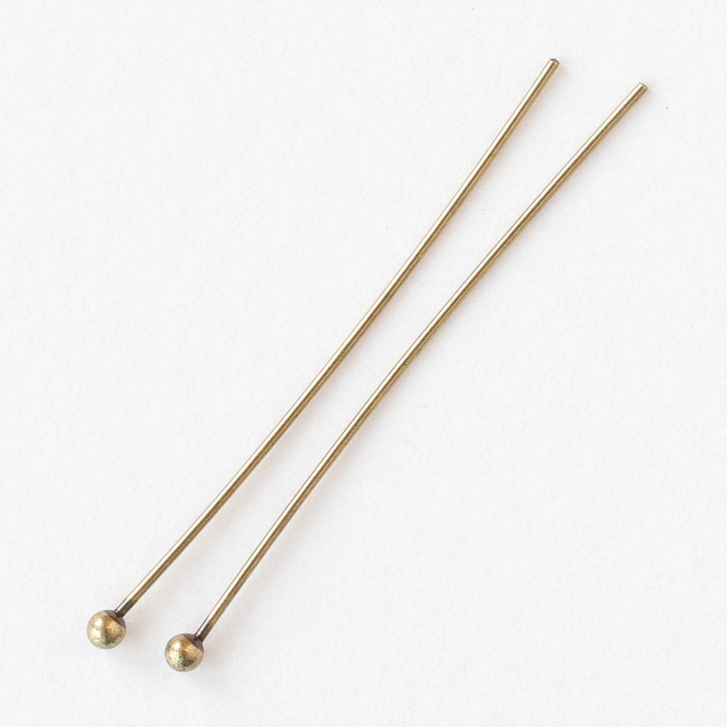 Headpins - Brass 1.5 Inch Balled Tip - 20 Headpins