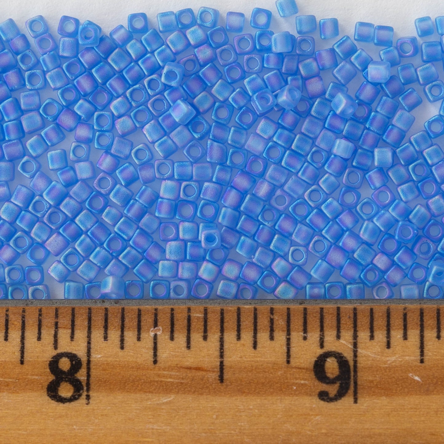 1.8mm Miyuki Cube Beads  - Sapphire Blue Matte AB - 20 grams