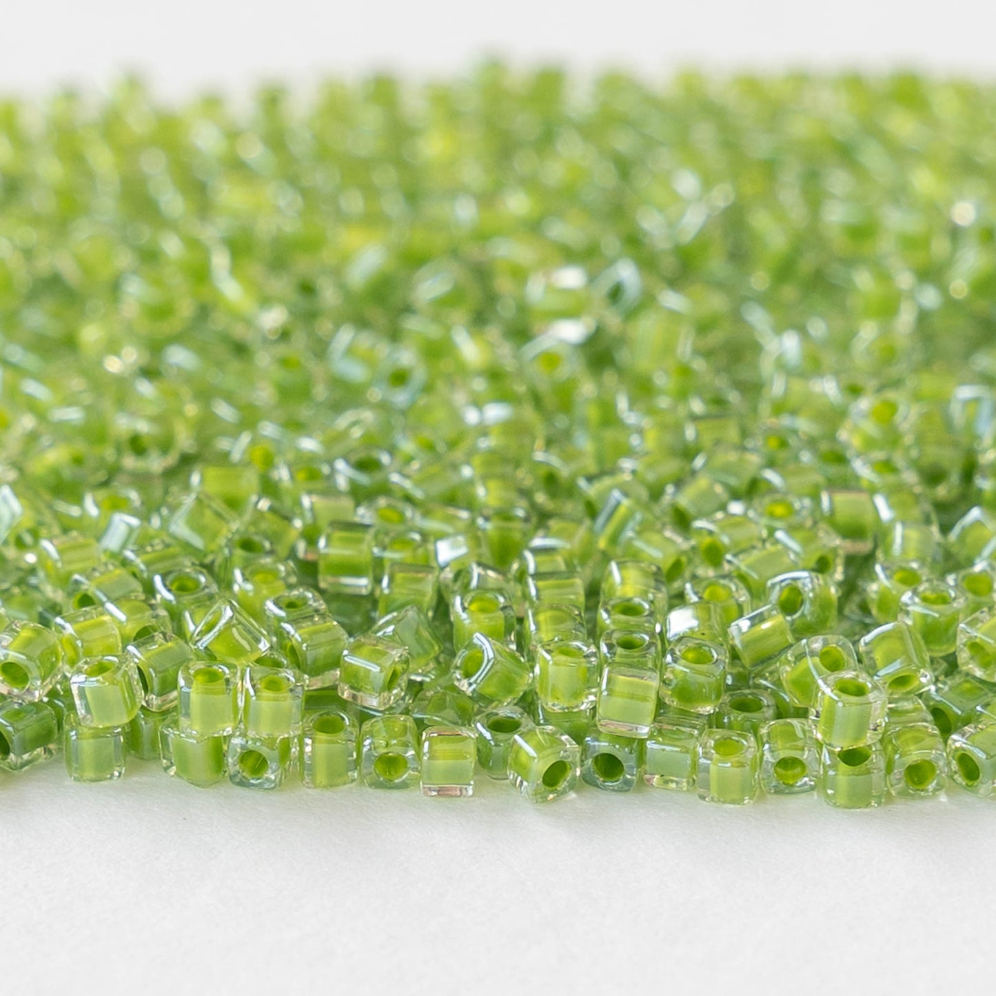 Miyuki ROUND 8/0 Seed Beads SILVER LINED EMERALD AB (20 grams tube)