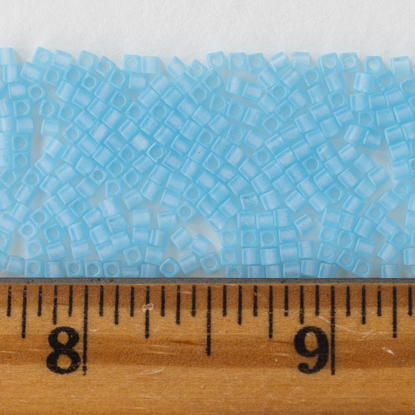 1.8mm Miyuki Cube Beads  - Lt. Aqua Matte - 20 grams