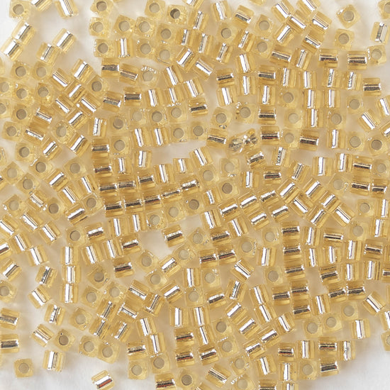 1.8mm Miyuki Cube Beads  - Silver Lined Gold - 20 grams