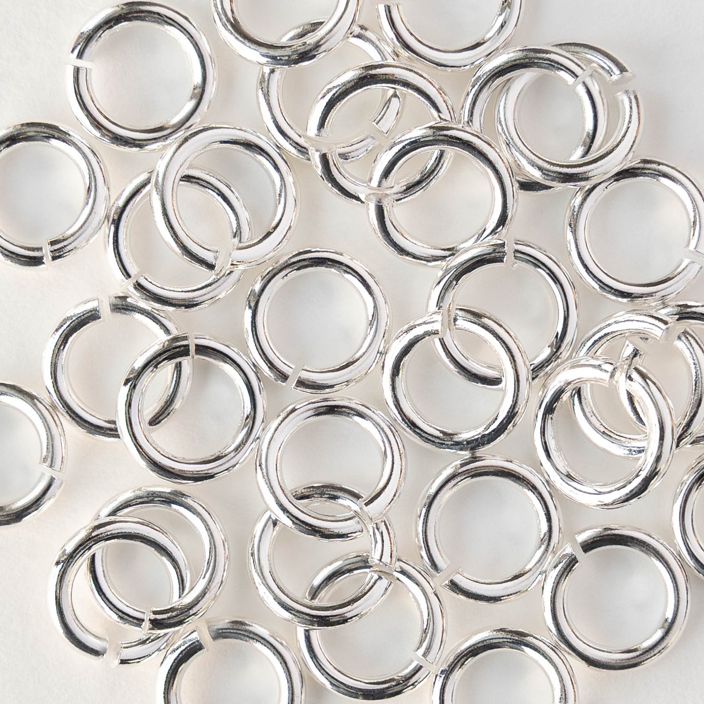 10mm Jump Ring - 13 Gauge - Silver - 10 pieces