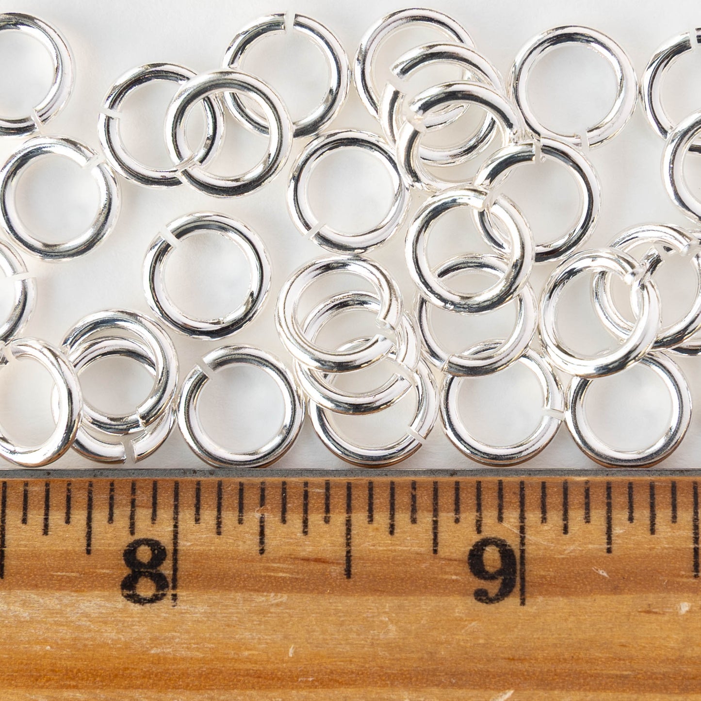 10mm Jump Ring - 13 Gauge - Silver - 10 pieces