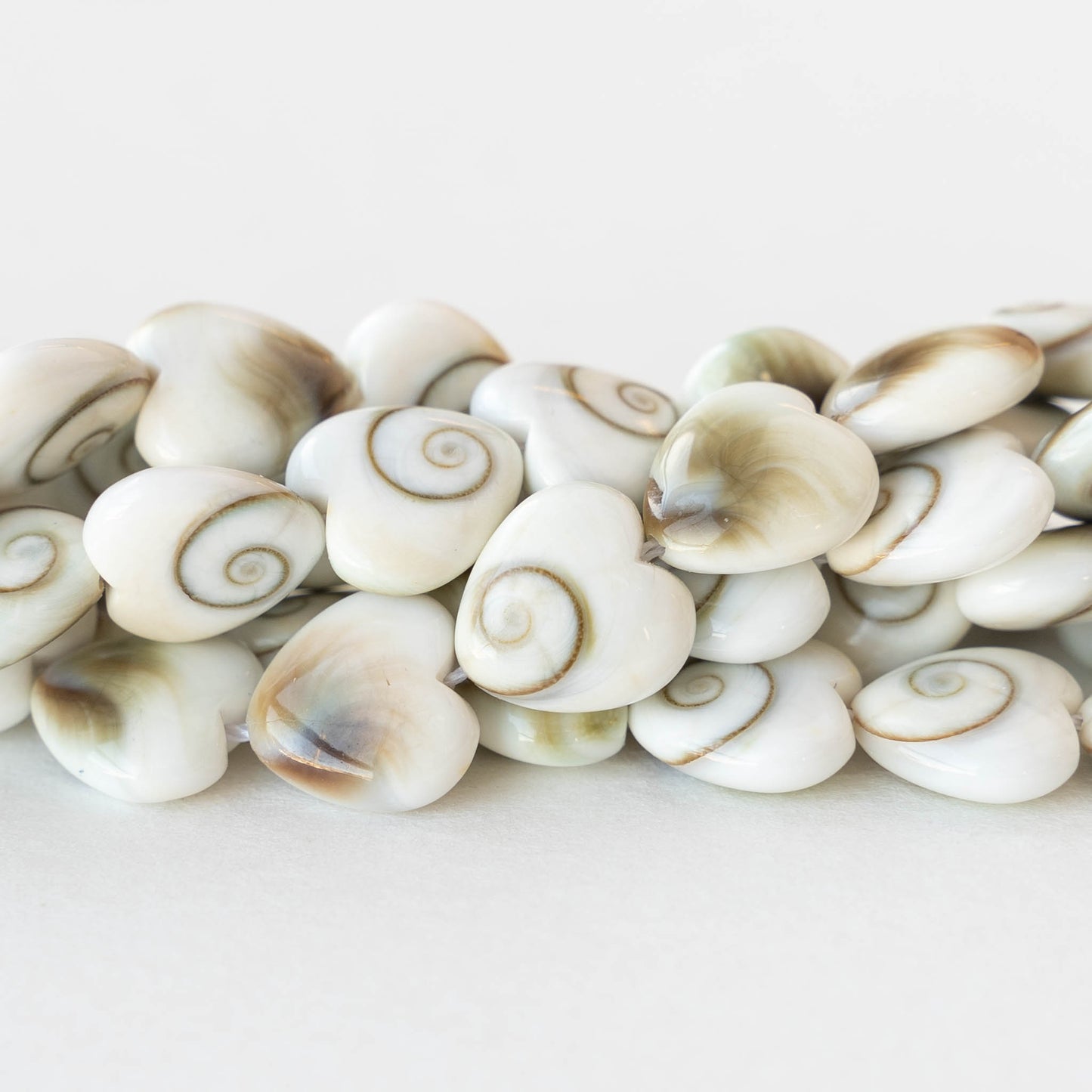 10mm Shiva Shell Heart Beads - 10