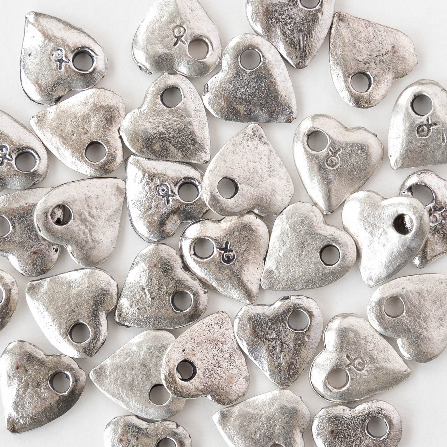 10mm Mykonos Heart Pendant - Antique Silver - 4 or 12 pendants