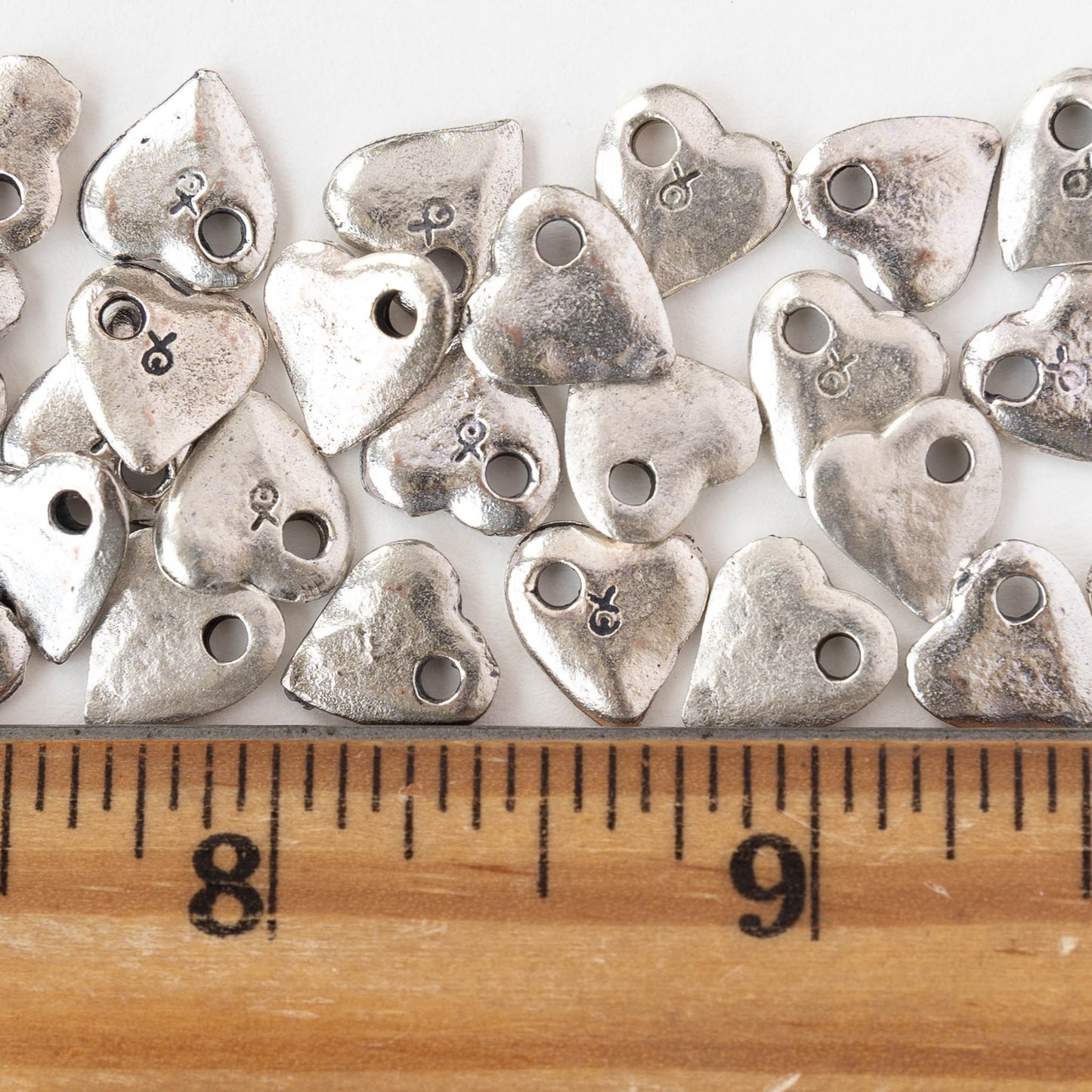 10mm Mykonos Heart Pendant - Antique Silver - 4 or 12 pendants