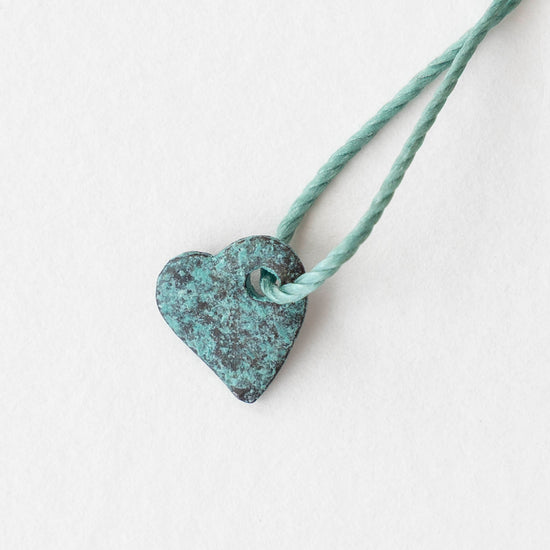 10x11mm Mykonos Heart Beads - Copper Patina - 4 or 12