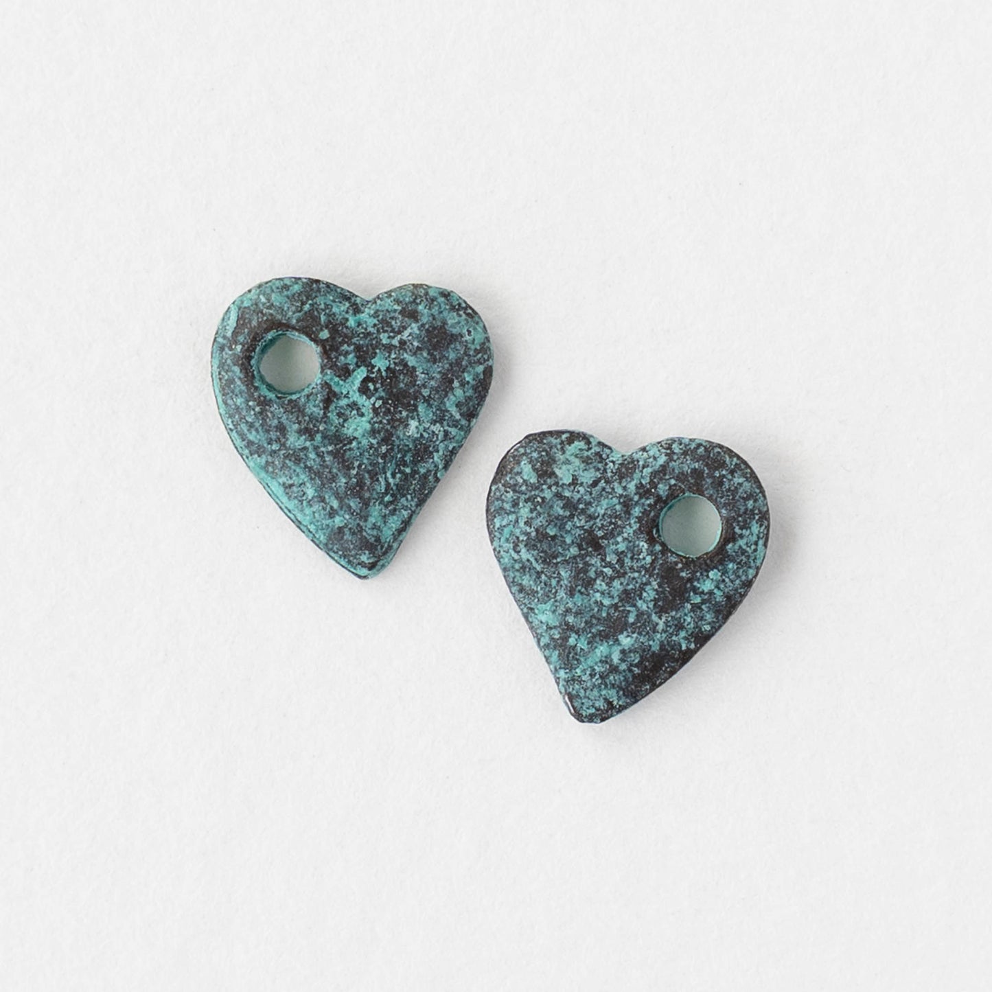 10x11mm Mykonos Heart Beads - Copper Patina - 4 or 12