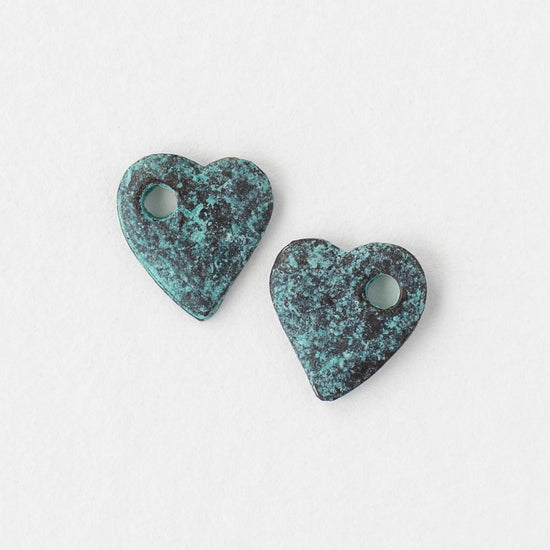 10x11mm Mykonos Heart Beads - Copper Patina - 4 or 12