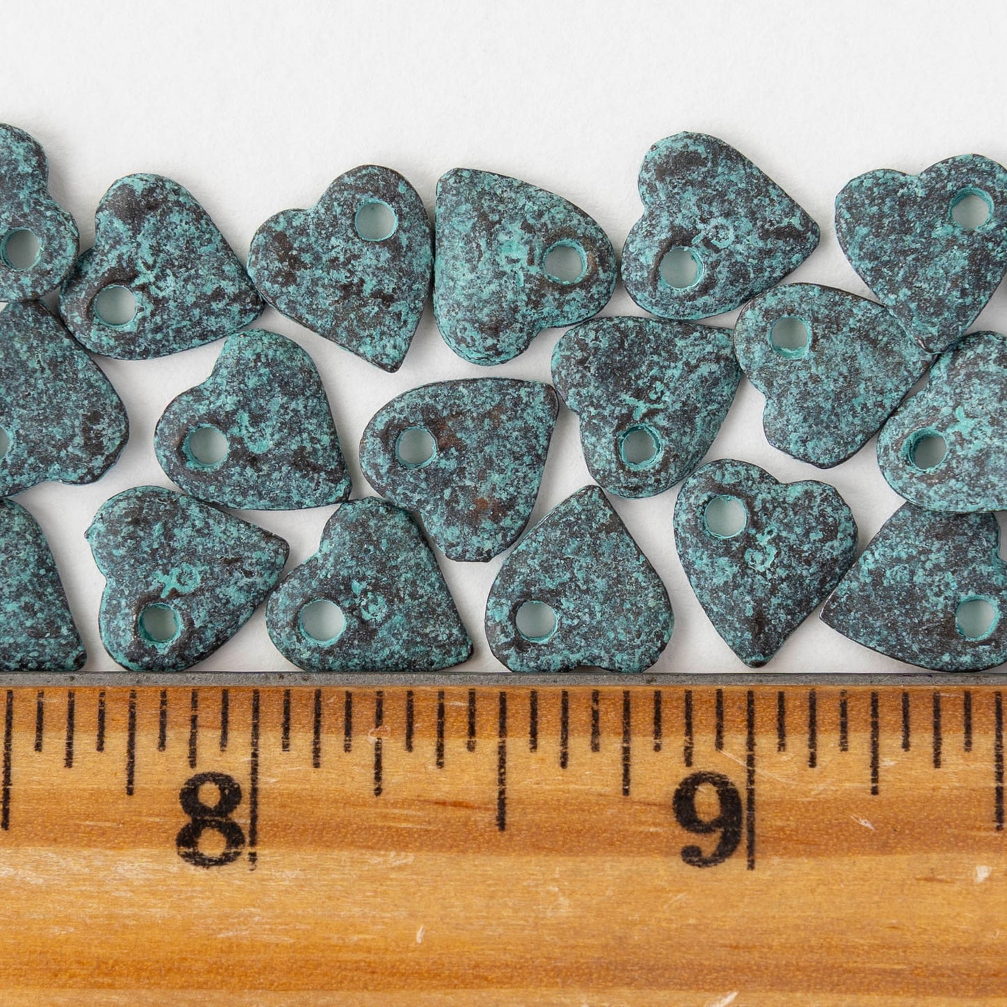 10x11mm Mykonos Heart Beads - Copper Patina - 4 or 12
