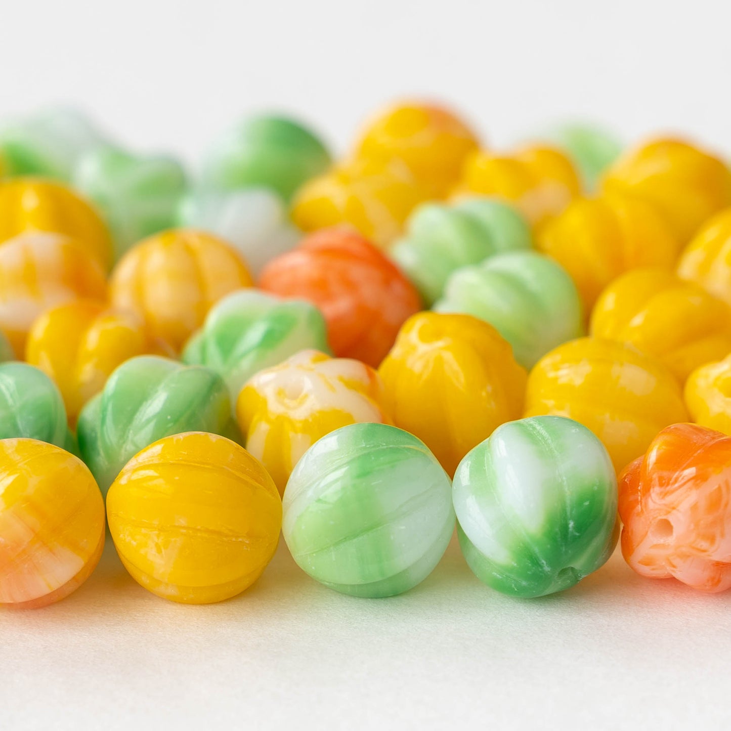 10mm Melon Bead - Fruity Mix - 20 Beads