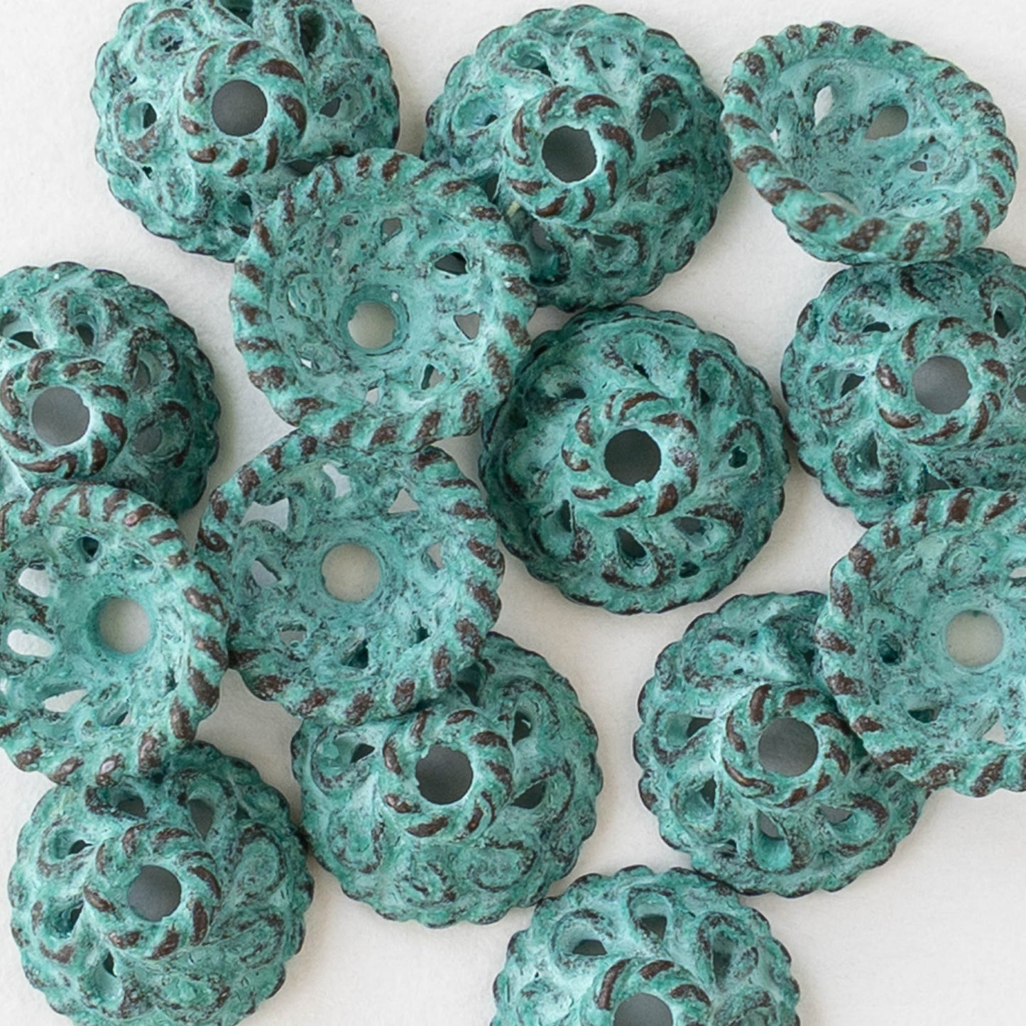 Bead Cap - Copper Patina - 6 or 12 caps