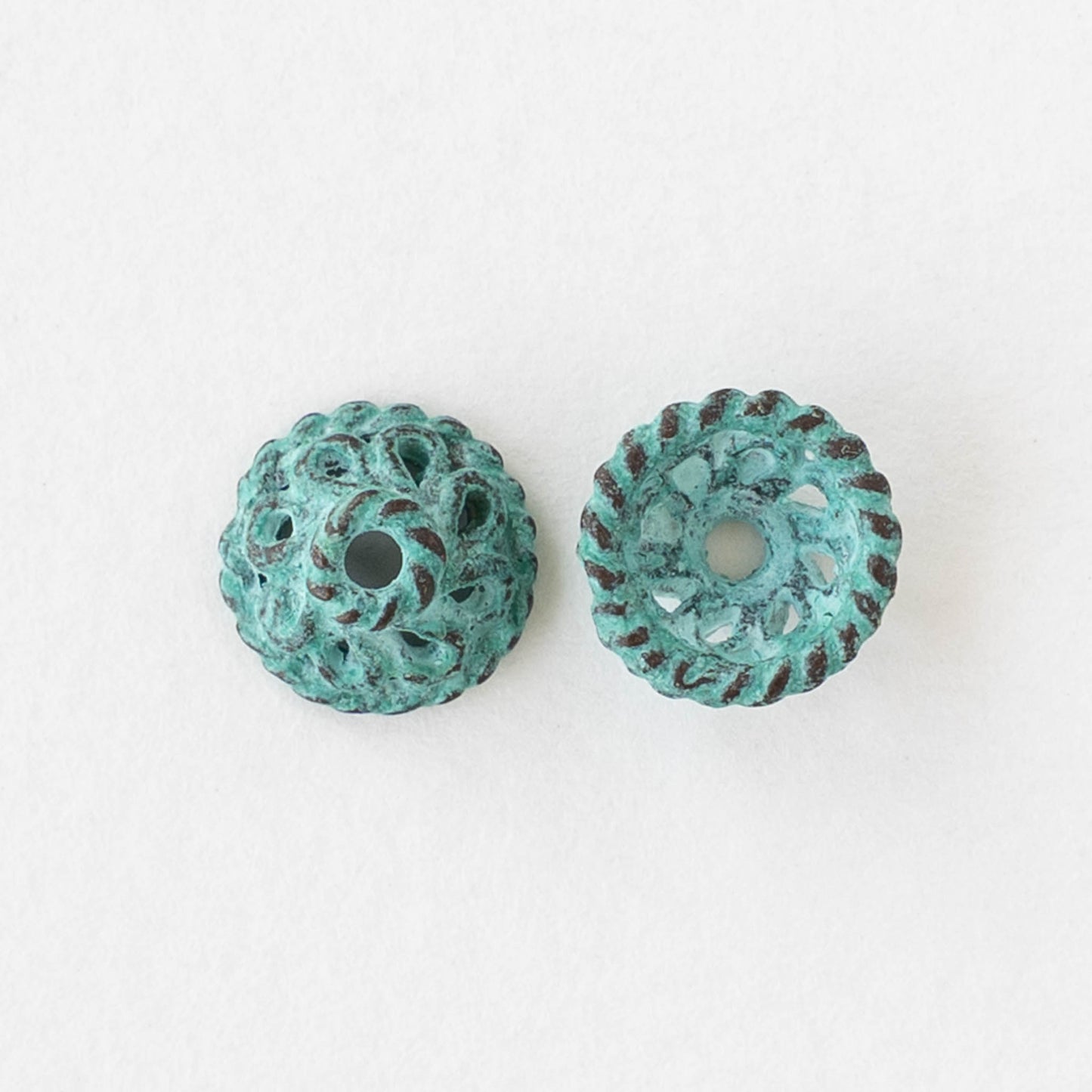Bead Cap - Copper Patina - 6 or 12 caps