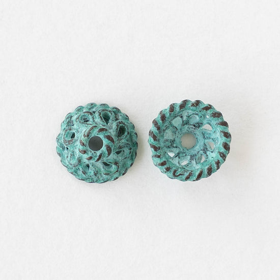 Bead Cap - Copper Patina - 6 or 12 caps