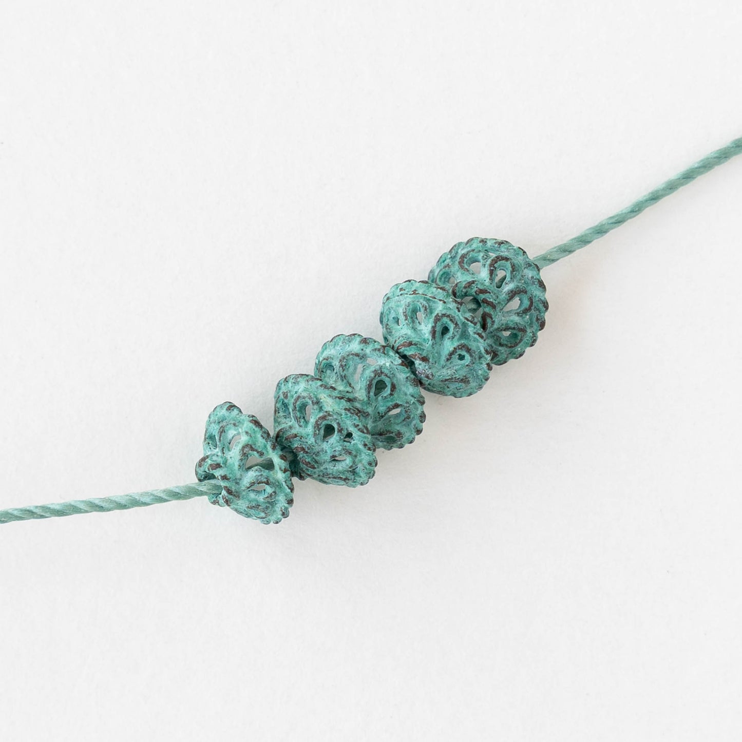Bead Cap - Copper Patina - 6 or 12 caps