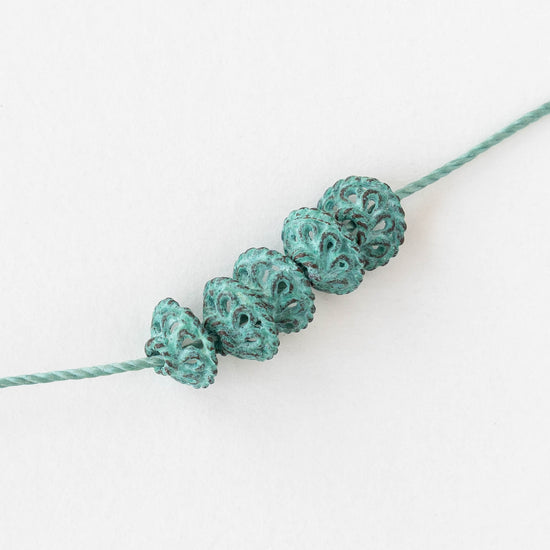 Bead Cap - Copper Patina - 6 or 12 caps