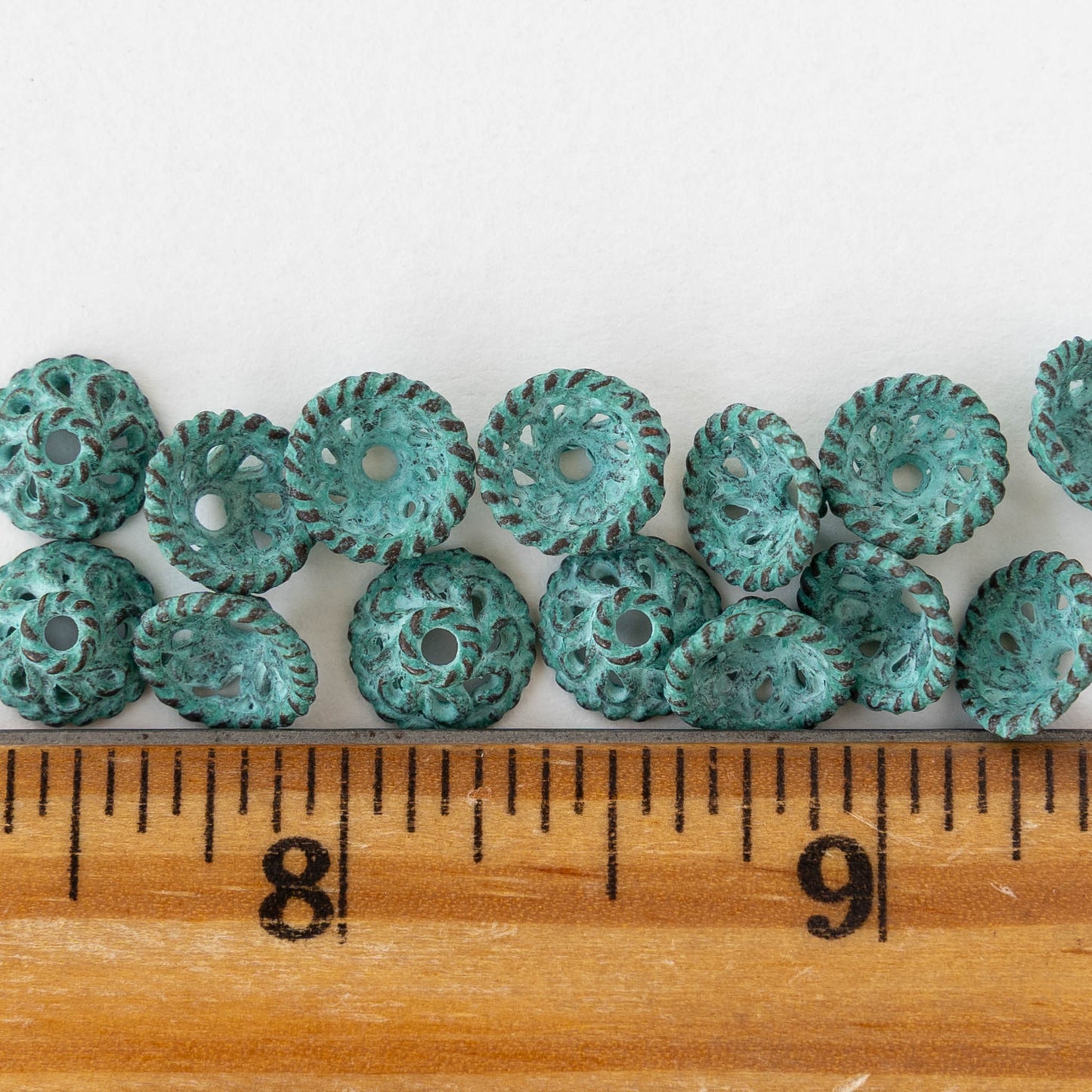 Bead Cap - Copper Patina - 6 or 12 caps