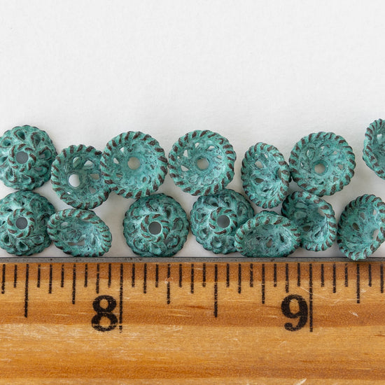 Bead Cap - Copper Patina - 6 or 12 caps